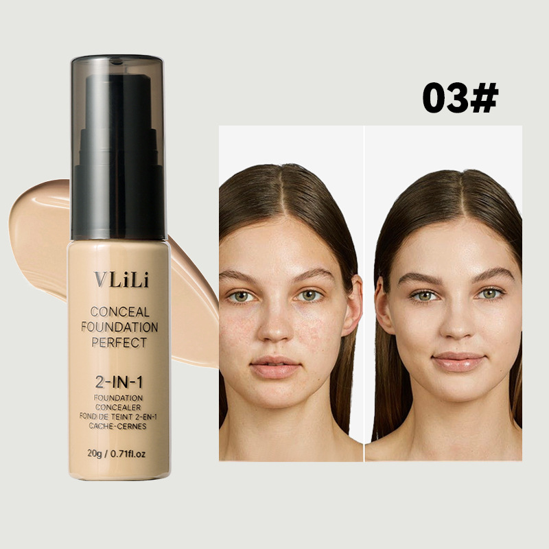 Waterproof full concealer concealer 6-color liquid foundation concealer acne mark cover black eye circles durable waterproof liquid foundation makeup view 8