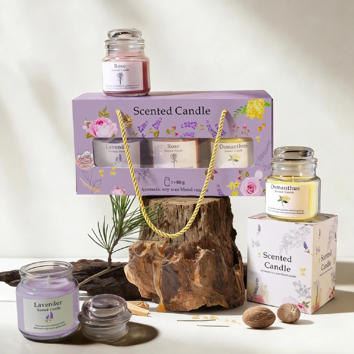 Female aromatherapy birthday gift, decorative candle with natural and long-lasting fragrance, smoke-free, stress relieving, fragrance candle gift, smokeless candle