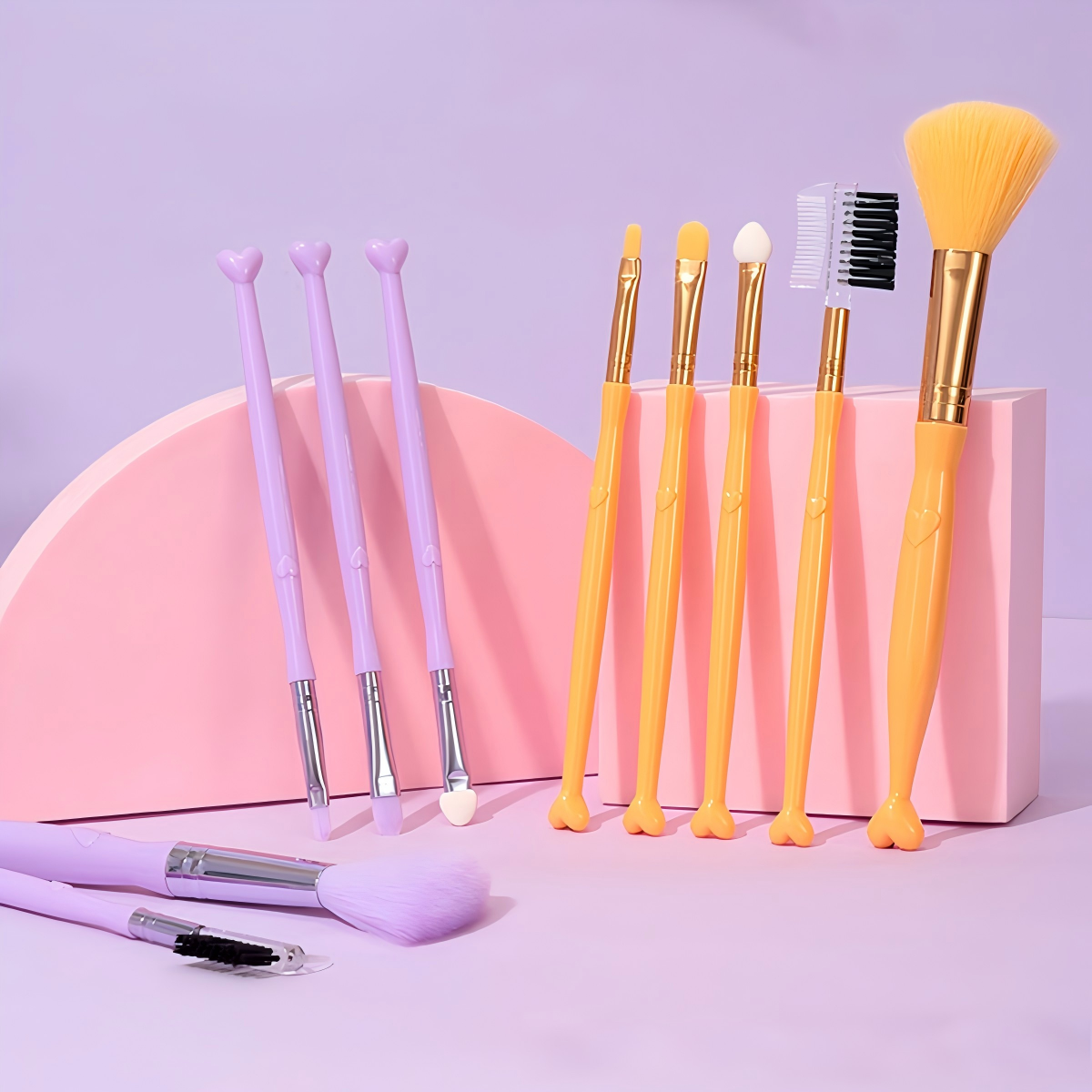 5 PCS professional makeup brush set eye shadow brush powder brush eye shadow stick eyebrow comb lip brush portable makeup brush