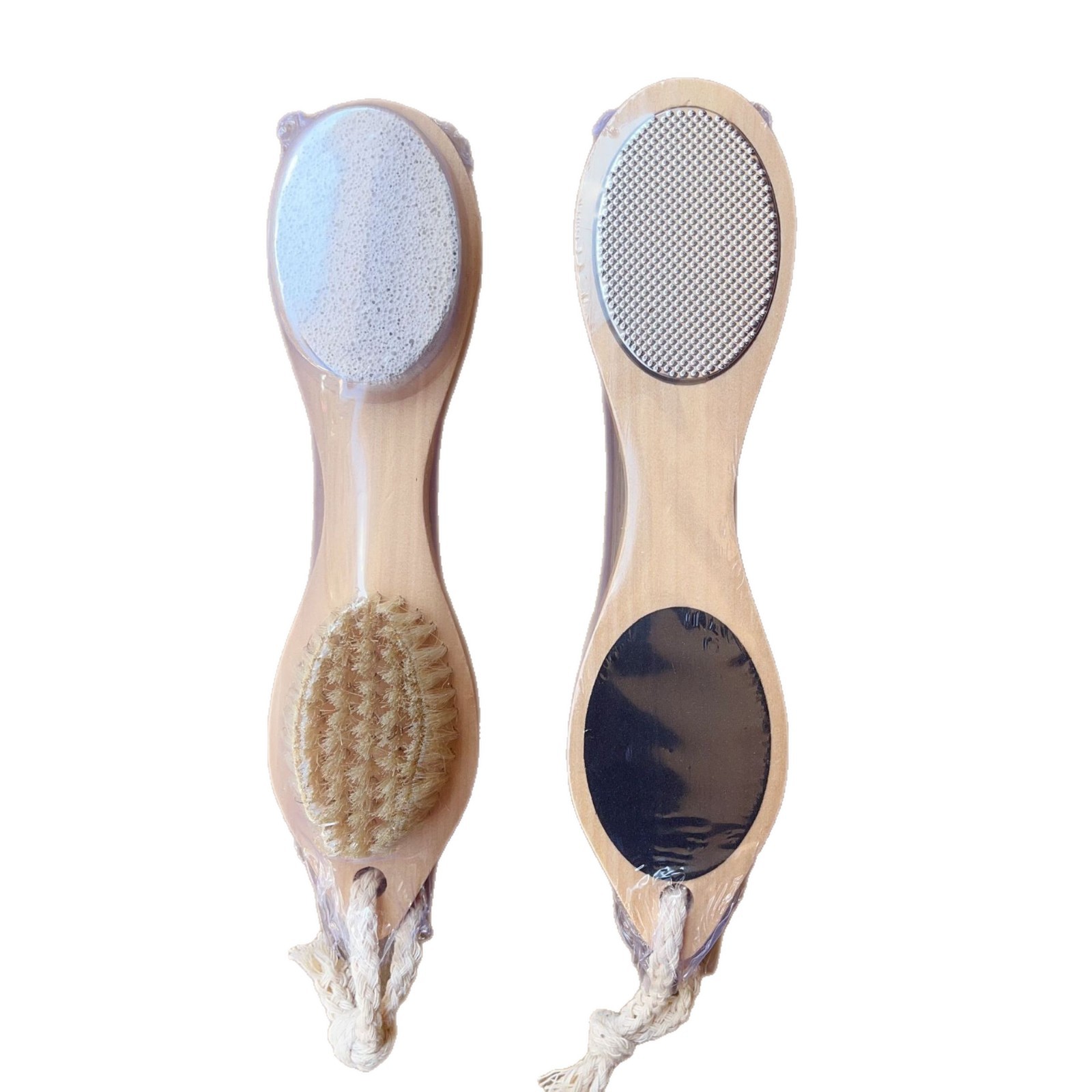 Multifunctional 4 Sides Foot Scrubber Wooden Pedicure File Hard Skin Callus Remover Foot Care Tool