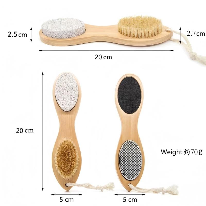 Multifunctional 4 Sides Foot Scrubber Wooden Pedicure File Hard Skin Callus Remover Foot Care Tool