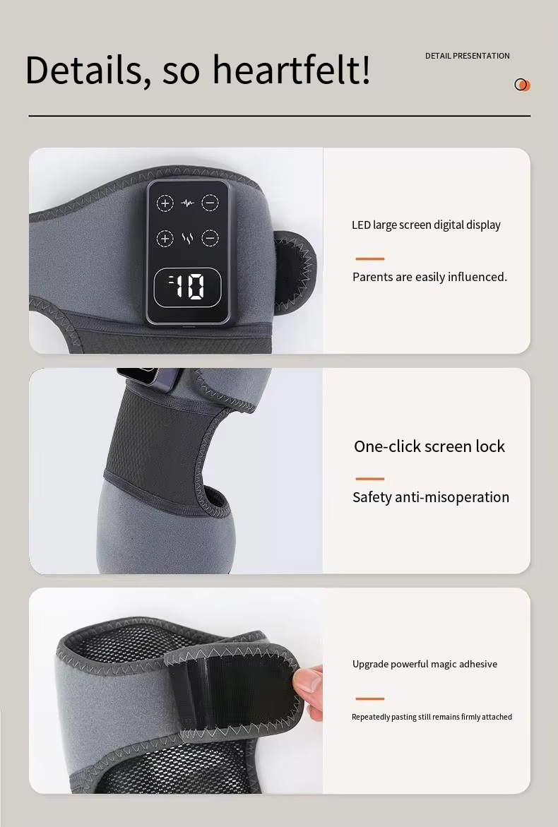 Heated Knee Massager with Vibration Therapy – Rechargeable Knee Support Wrap