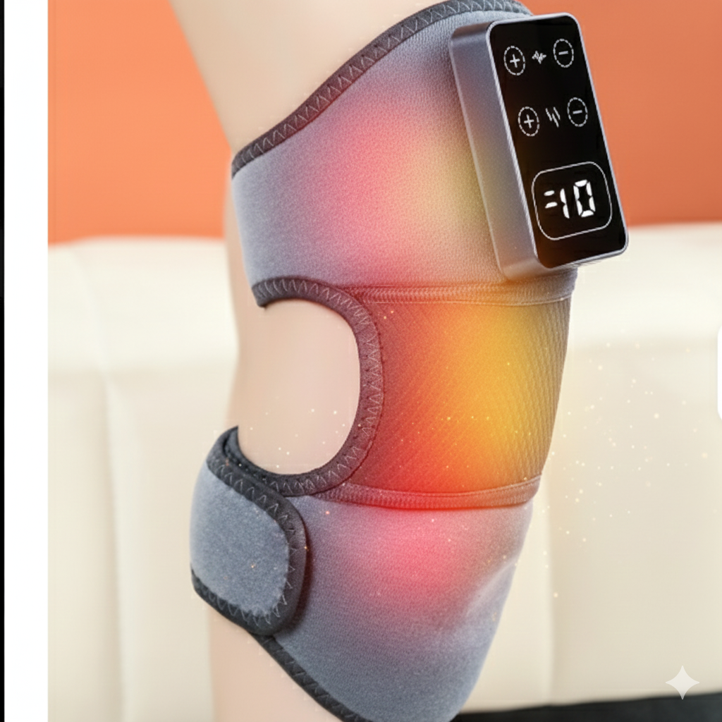 Heated Knee Massager with Vibration Therapy – Rechargeable Knee Support Wrap