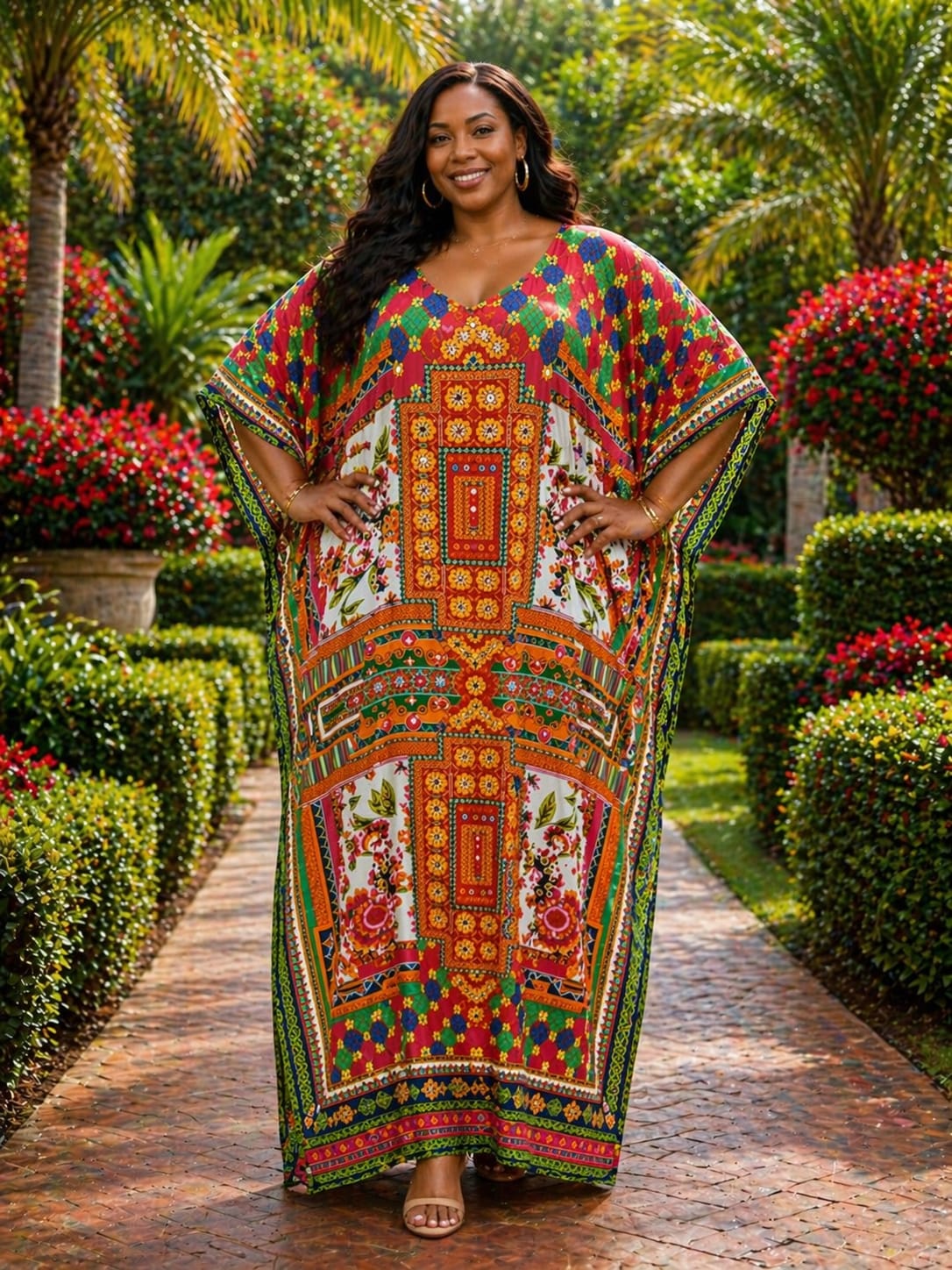Women Elegant Dera Dress Free Size Plus Size Friendly Maxi Kaftan Stylish Modest Wear Comfortable Loose Fit Soft Breathable Fabric Casual Occasion Outfit