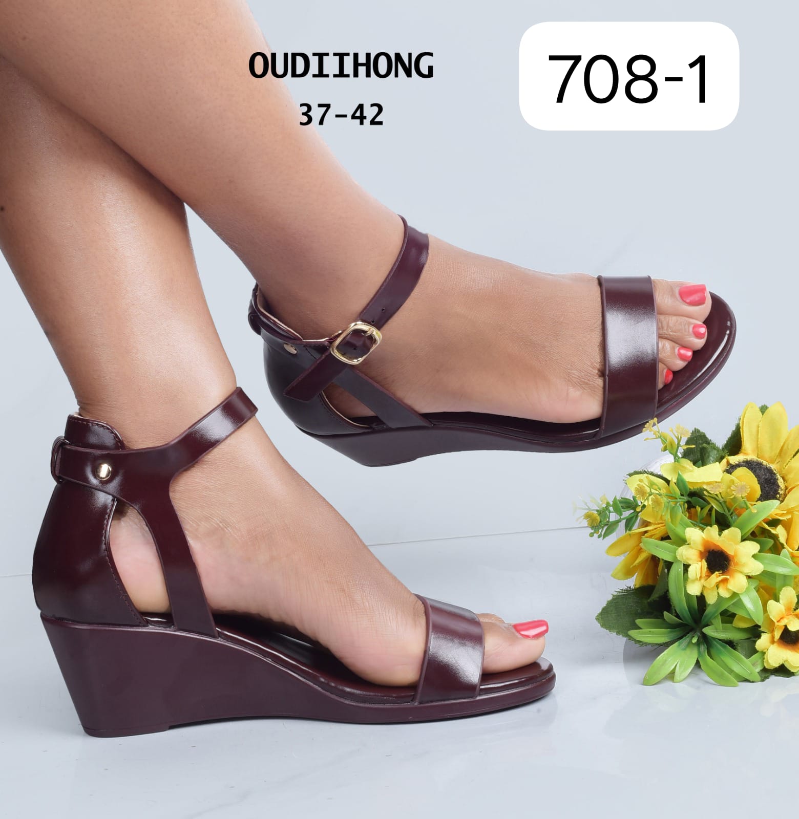 Women PU Open Wedge Sandals Comfortable Lightweight Stylish Ladies Shoes Casual Office Party Wear Durable Non Slip Sole Fashion Footwear Sizes 37 to 42