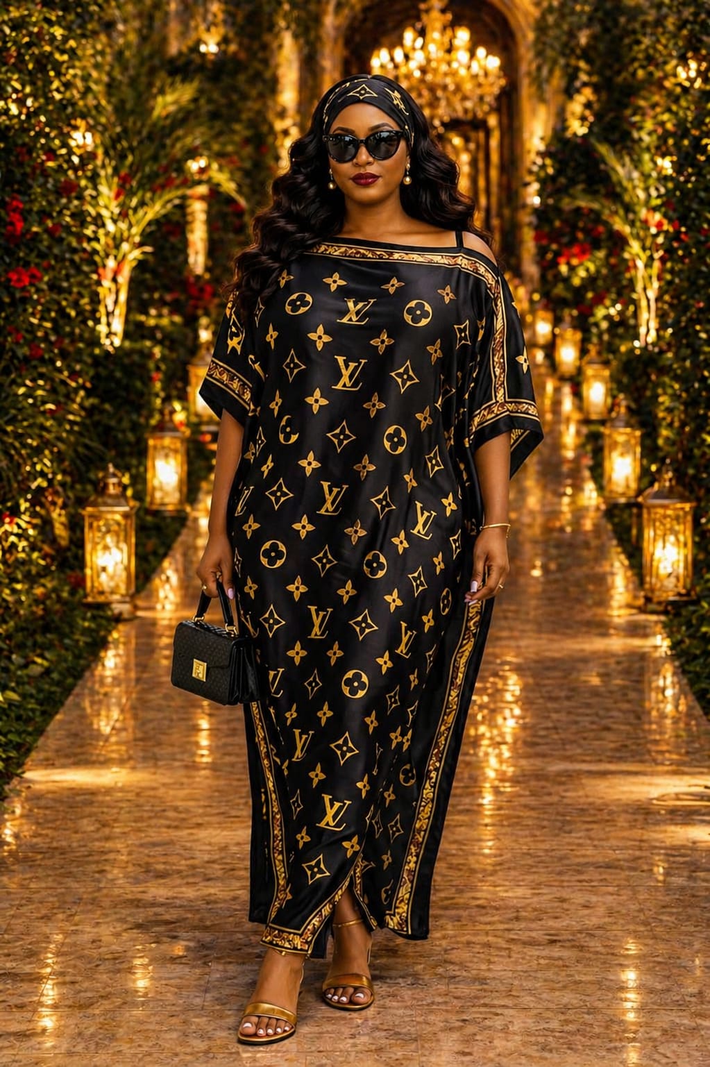 Women Elegant Silk Dera Dress Free Size Maxi Kaftan Soft Smooth Fabric Comfortable Loose Fit Stylish Modest Wear Lightweight Breathable Outfit Plus Size Friendly