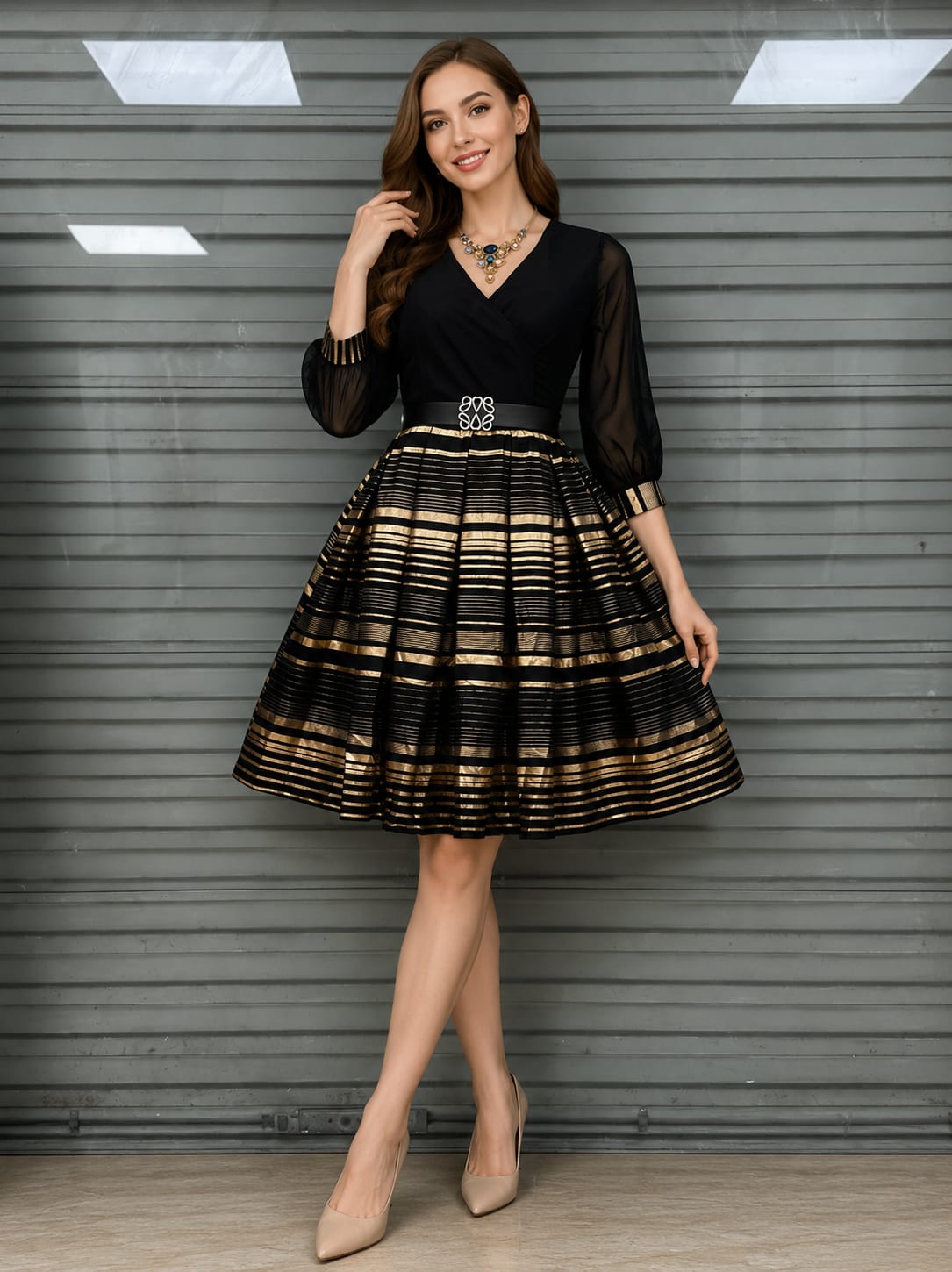 Women Skater Dress Good Quality Casual Elegant Flared Dress for Ladies M–3XL Comfortable Soft Stylish Everyday Fashion Outfit for Parties Office Casual Wear and Daily Use