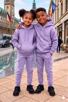 Kids Warm Tracksuit Set Hoodie and Matching Sweatpants Comfortable Children Sportswear Outfit Soft Casual Wear for Boys and Girls Everyday Fashion Ages 3 to 12 Years