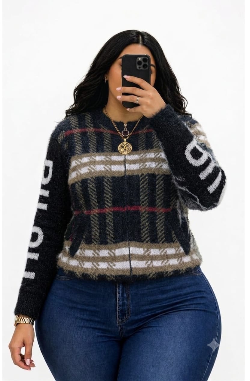 Ladies Warm Zipper Sweater Soft Knit Jacket Comfortable Stylish Casual Wear Full Zip Long Sleeve Cozy Durable Everyday Outfit