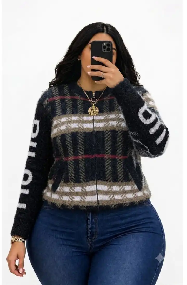 Ladies Warm Zipper Sweater Soft Knit Jacket Comfortable Stylish Casual Wear Full Zip Long Sleeve Cozy Durable Everyday Outfit