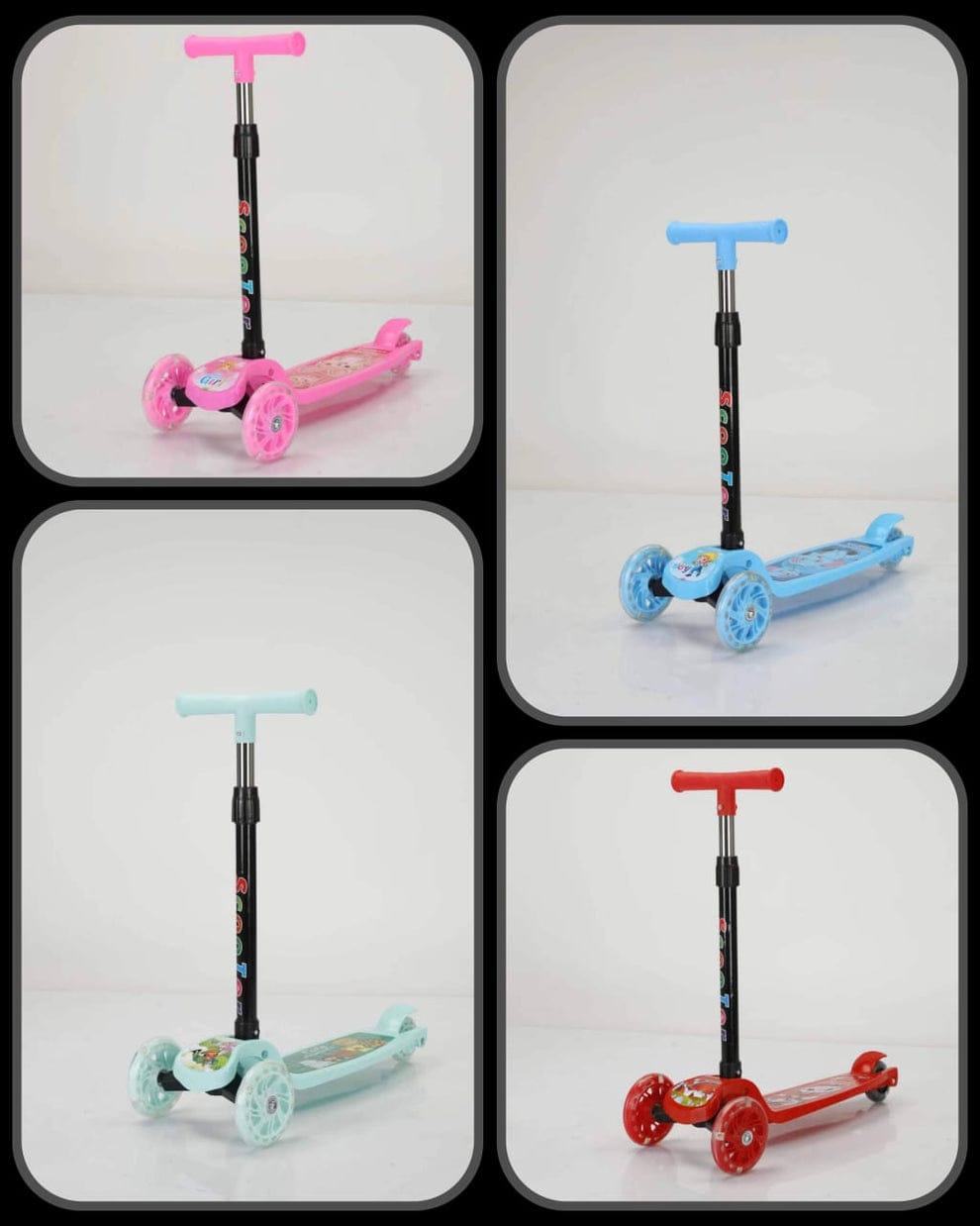 Kids Adjustable 3-Wheel Kick Scooter with Flashing LED Light-Up Wheels – Fun Safe Outdoor Riding Toy Scooter Featuring Lean-to-Steer T-Bar Handlebar and Non-Slip Wide Deck.