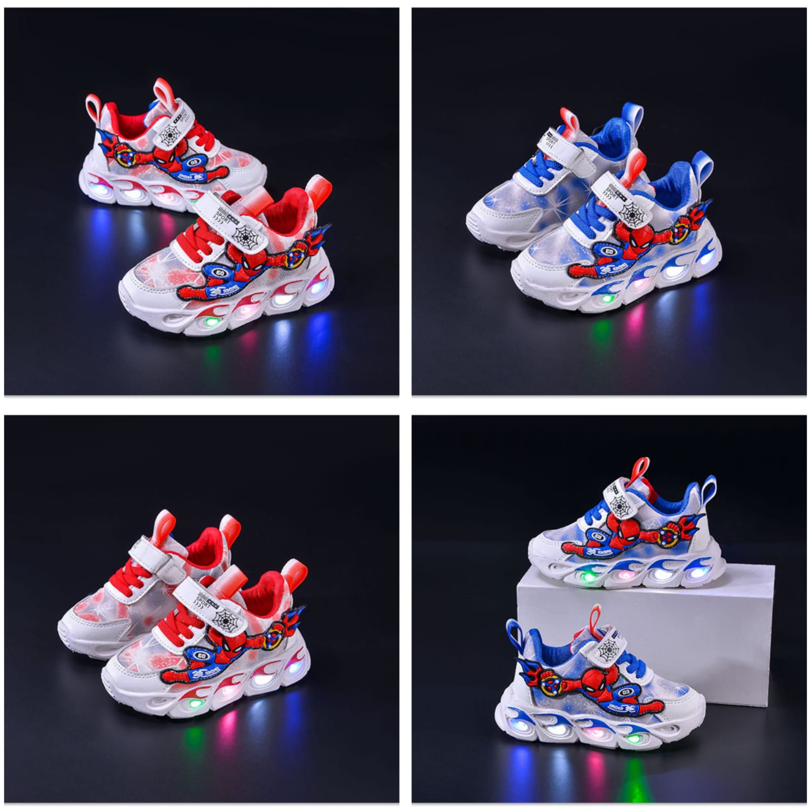 Kids Spiderman Fashion Sneakers – Vibrant Red & Blue Shoes
