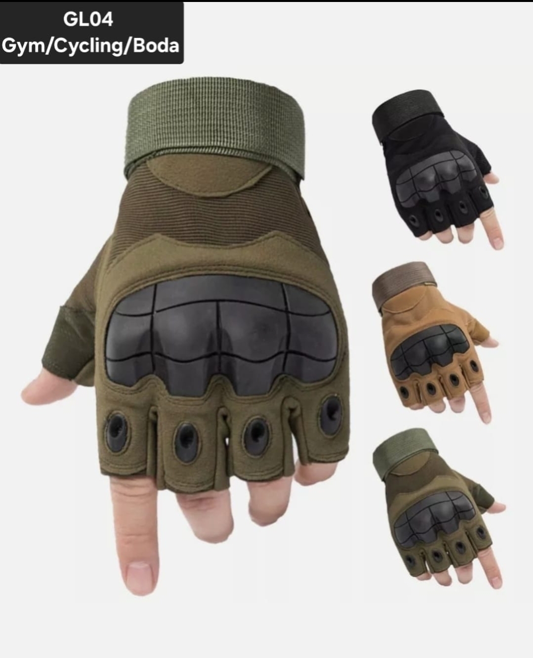 Heavy-Duty Tactical Half-Finger Gloves – Hard Knuckle Protective Gear for Gym, Cycling & Motorbike Riding