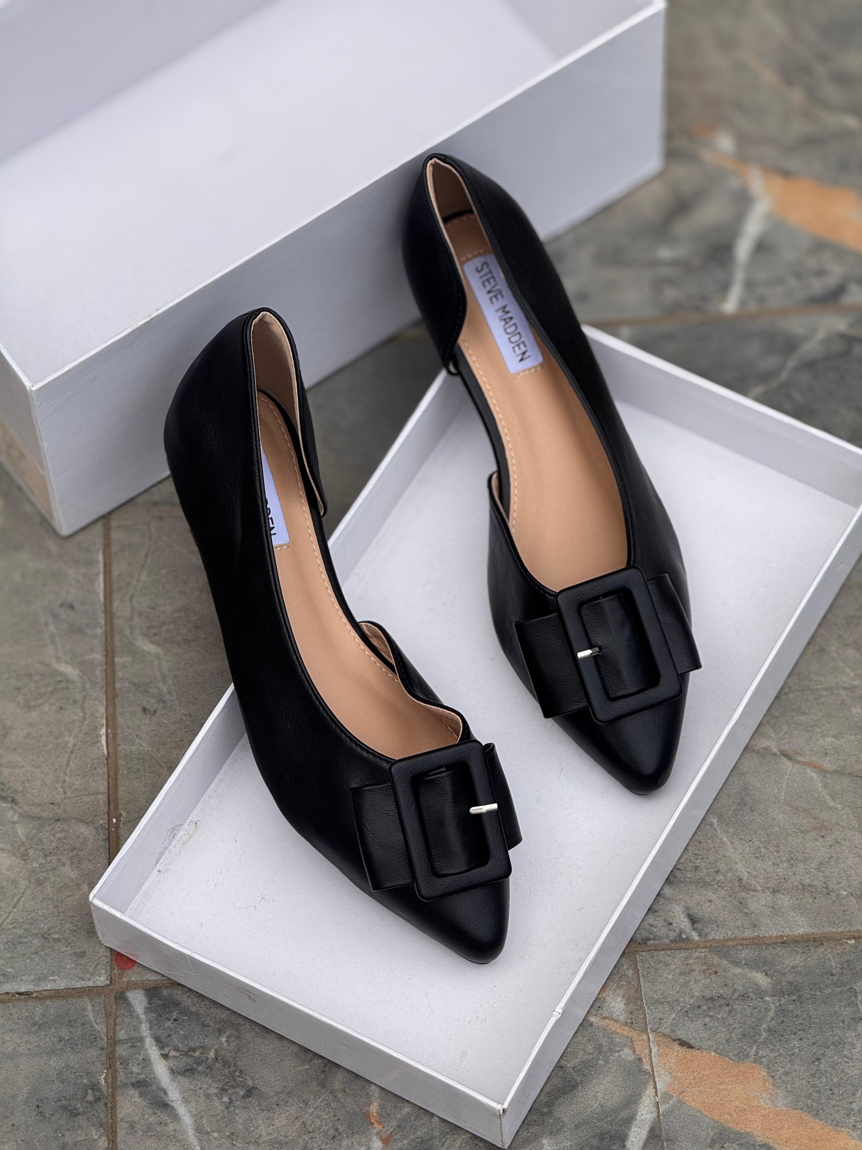 Steve Madden Pointed Toe Women’s Doll Shoes Flats – Elegant D'Orsay Slip-On Dress Shoes.