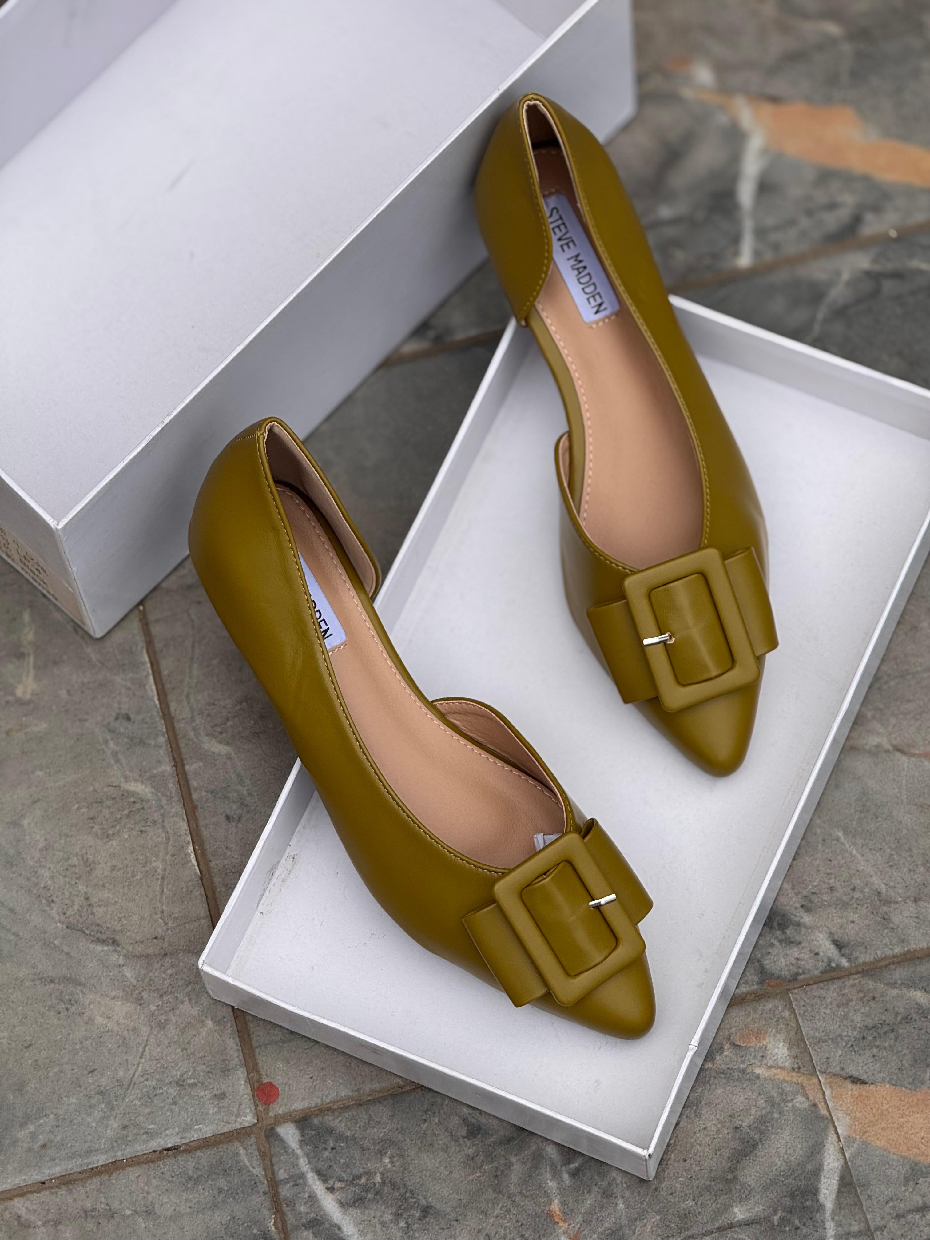 Steve Madden Pointed Toe Women’s Doll Shoes Flats – Elegant D'Orsay Slip-On Dress Shoes.