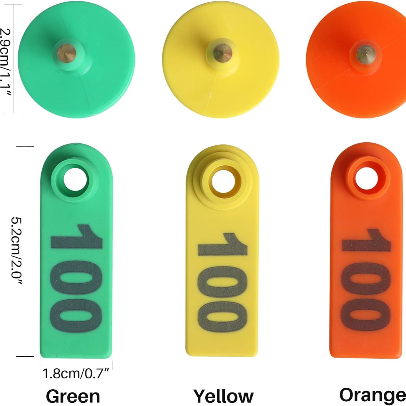 Sheep/Goat/rabbit Numbered Self-Applicable Folding Slim Ear Tags for Livestock (Pack of 100) Serialized. Quality Numbered Ear Tags.