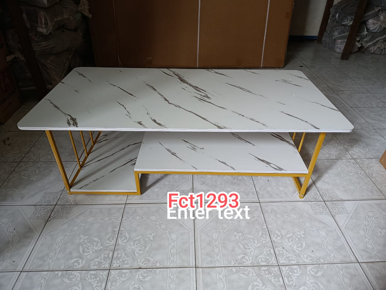 Executive White Marble Coffee Table is a modern luxury-style center table designed for living rooms, offices, and lounges. It combines a marble-effect top with a strong frame to create a stylish and f