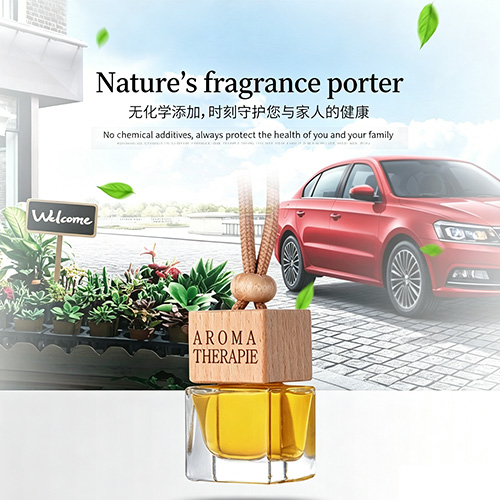 Car Hanging Air Freshener, Long Lasting Natural Scent Perfume for Car Interior Wooden Lid Car Air Freshener, Natural Plant Essential Oil Scent Perfume for Auto & Home