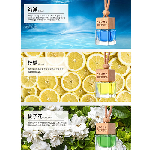Car Hanging Air Freshener, Long Lasting Natural Scent Perfume for Car Interior Wooden Lid Car Air Freshener, Natural Plant Essential Oil Scent Perfume for Auto & Home