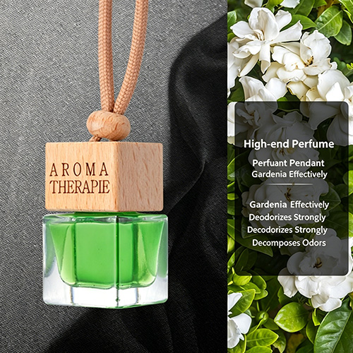 Car Hanging Air Freshener, Long Lasting Natural Scent Perfume for Car Interior Wooden Lid Car Air Freshener, Natural Plant Essential Oil Scent Perfume for Auto & Home