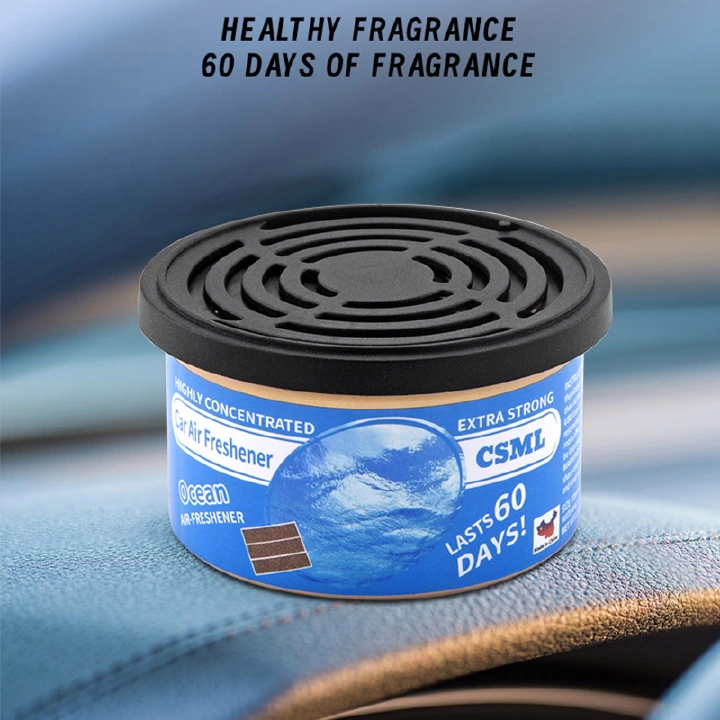 Car Air Freshener Can, Natural Coconut Fiber Solid Perfume with 18 Scents, 60 Days Long-Lasting Odor Eliminator for Car Interior, Home and Office