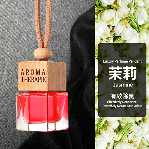Car Hanging Air Freshener, Long Lasting Natural Scent Perfume for Car Interior Wooden Lid Car Air Freshener, Natural Plant Essential Oil Scent Perfume for Auto & Home