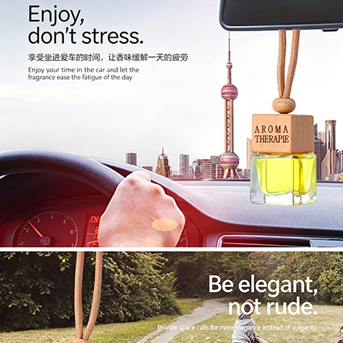 Car Hanging Air Freshener, Long Lasting Natural Scent Perfume for Car Interior Wooden Lid Car Air Freshener, Natural Plant Essential Oil Scent Perfume for Auto & Home