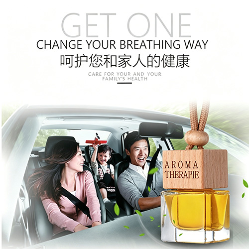 Car Hanging Air Freshener, Long Lasting Natural Scent Perfume for Car Interior Wooden Lid Car Air Freshener, Natural Plant Essential Oil Scent Perfume for Auto & Home