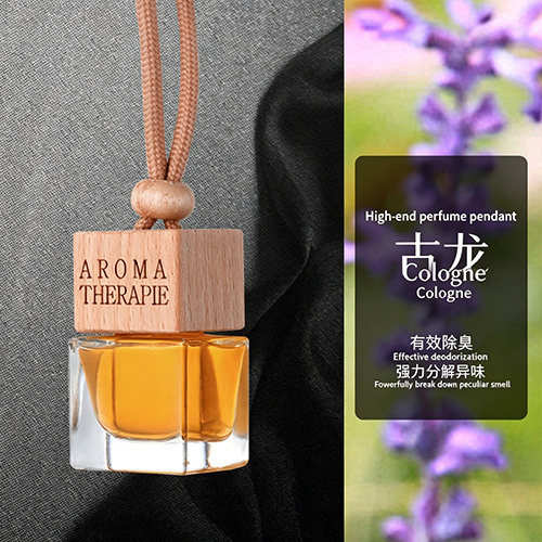 Car Hanging Air Freshener, Long Lasting Natural Scent Perfume for Car Interior Wooden Lid Car Air Freshener, Natural Plant Essential Oil Scent Perfume for Auto & Home