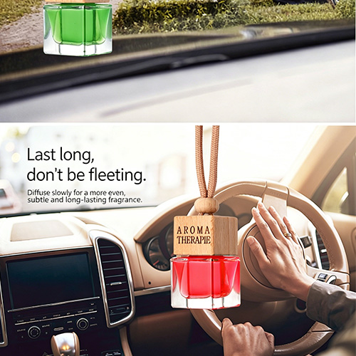 Car Hanging Air Freshener, Long Lasting Natural Scent Perfume for Car Interior Wooden Lid Car Air Freshener, Natural Plant Essential Oil Scent Perfume for Auto & Home