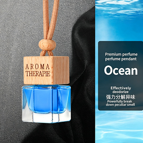 Car Hanging Air Freshener, Long Lasting Natural Scent Perfume for Car Interior Wooden Lid Car Air Freshener, Natural Plant Essential Oil Scent Perfume for Auto & Home