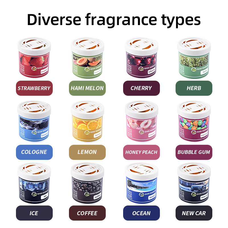 Car Air Freshener Solid Perfume Balm, 130g Large Capacity with 12 Scents, Gentle Non-Irritating, Safe for Pregnant Women & Pets, 60 Days Long-Lasting Odor Eliminator for Car, Home, Office & Wardrobe