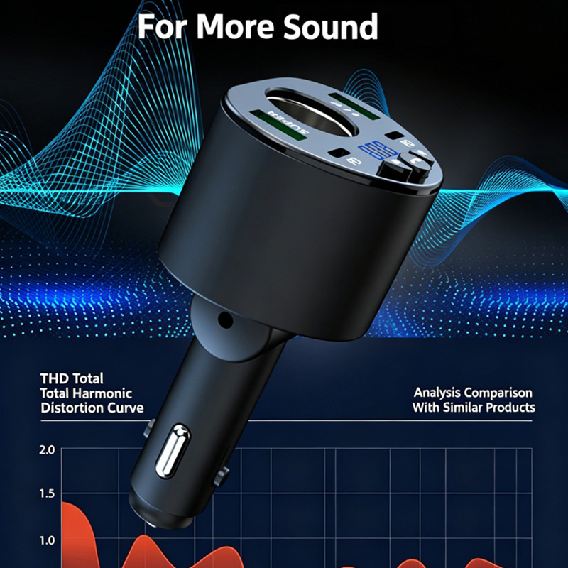 Car Bluetooth 5.5 FM Transmitter, PD & QC 3.0 Fast Car Charger Adapter, Hands-Free Call Universal 12V-24V Car FM Transmitter with Bluetooth, Dual PD Fast Charging Ports, Lossless Audio Player