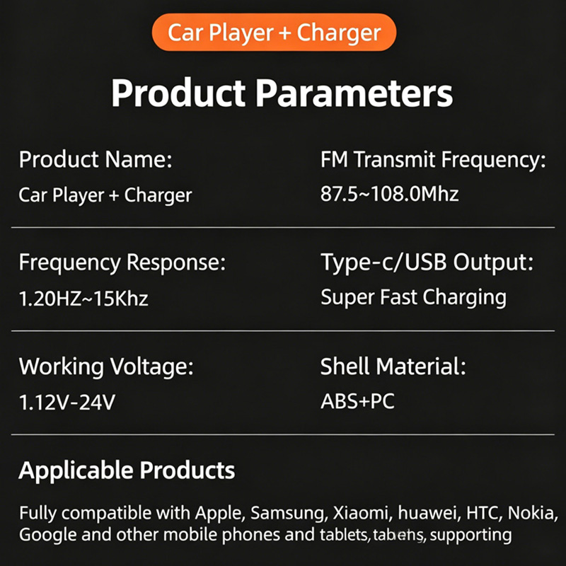 Car Bluetooth 5.5 FM Transmitter, PD & QC 3.0 Fast Car Charger Adapter, Hands-Free Call Universal 12V-24V Car FM Transmitter with Bluetooth, Dual PD Fast Charging Ports, Lossless Audio Player
