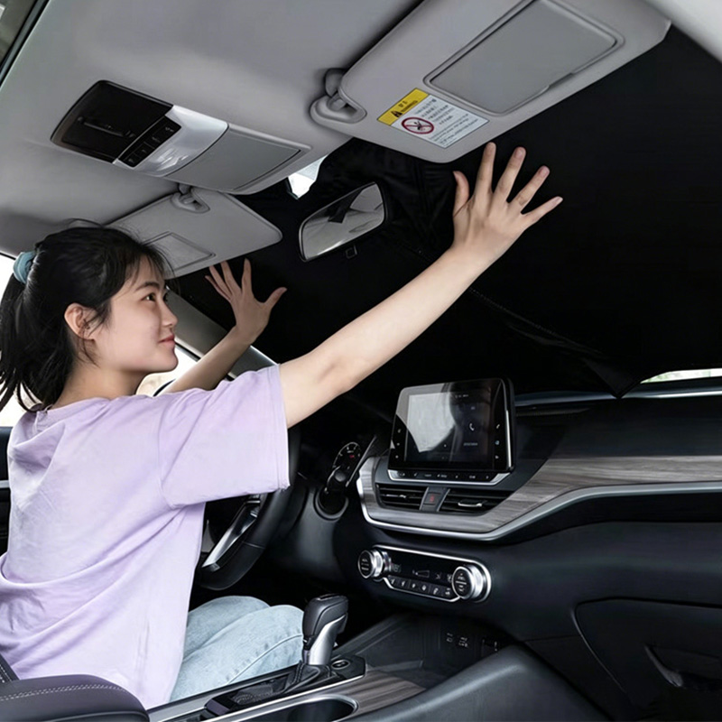 Car Windshield Sunshade, Foldable UV Protection Front Window Sun Visor, Blocks Sunlight & Heat, Protects Interior, Fits Most Vehicles