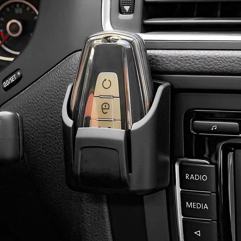 Car Key Organizer Storage Box, Self-Adhesive Mini Car Console Pocket Holder for Key, Card, Coin, Multifunctional Interior Accessories