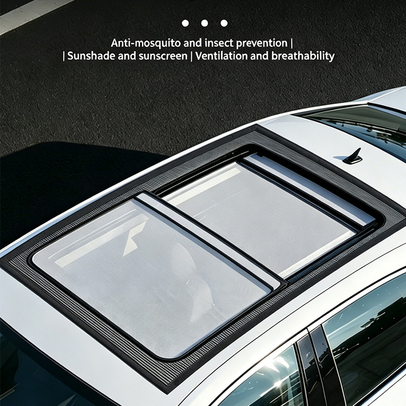 Car Sunroof Mosquito Net, Magnetic Sunshade Cover, Oxford Cloth Edge, Quick Install No Drill, Anti-Insect Mesh for All Cars