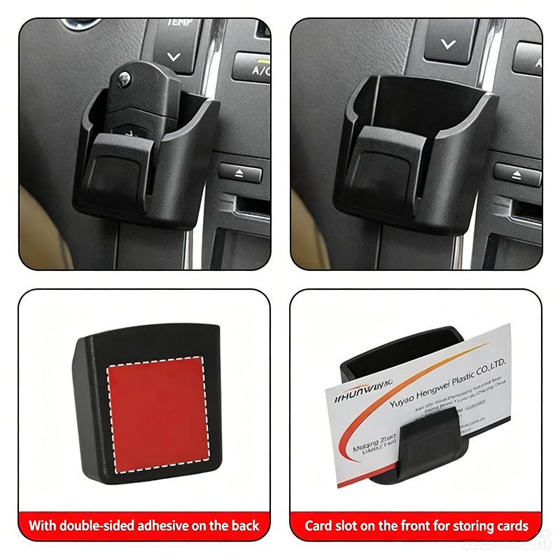 Car Key Organizer Storage Box, Self-Adhesive Mini Car Console Pocket Holder for Key, Card, Coin, Multifunctional Interior Accessories