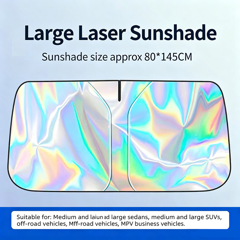 Car Windshield Sunshade, Foldable UV Protection Front Window Sun Visor, Blocks Sunlight & Heat, Protects Interior, Fits Most Vehicles