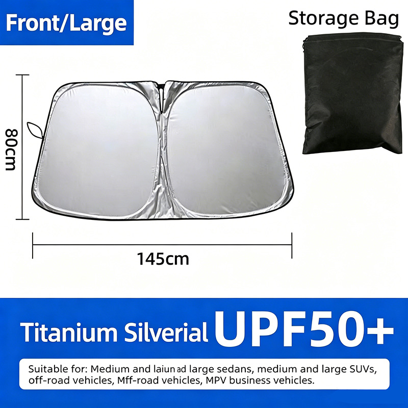 Car Windshield Sunshade, Foldable UV Protection Front Window Sun Visor, Blocks Sunlight & Heat, Protects Interior, Fits Most Vehicles