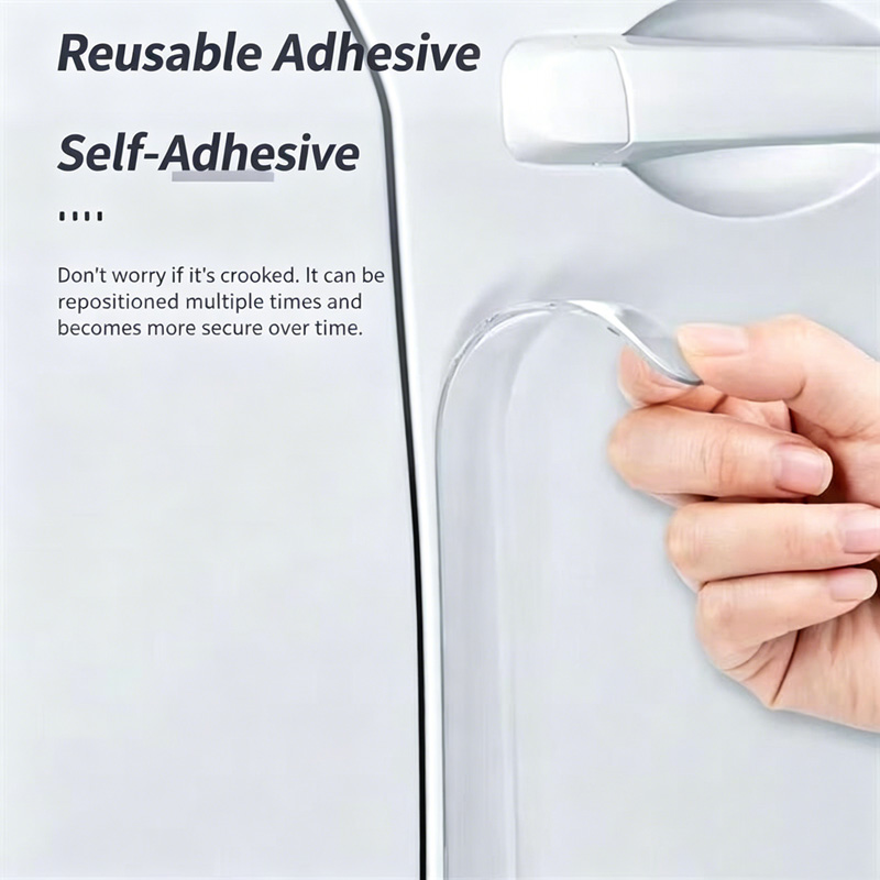 Invisible Car Door Anti-Collision Strips, Door Edge Protection to Prevent Bumps and Scratches, Rearview Mirror Protective Adhesive Strips,  Universal Fit