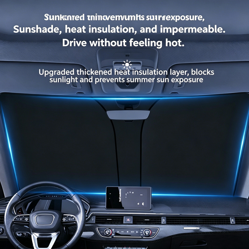 Car Windshield Sunshade, Foldable UV Protection Front Window Sun Visor, Blocks Sunlight & Heat, Protects Interior, Fits Most Vehicles
