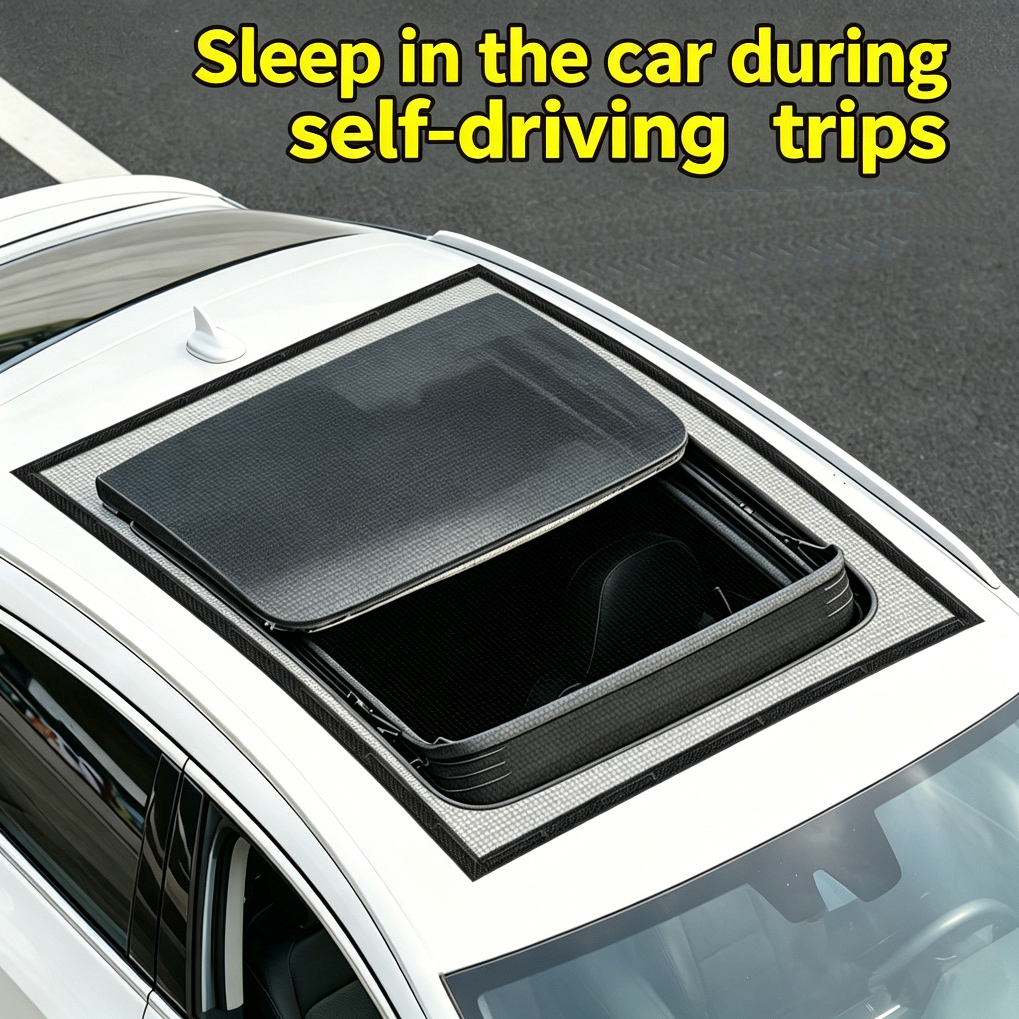 Car Sunroof Mosquito Net, Magnetic Sunshade Cover, Oxford Cloth Edge, Quick Install No Drill, Anti-Insect Mesh for All Cars