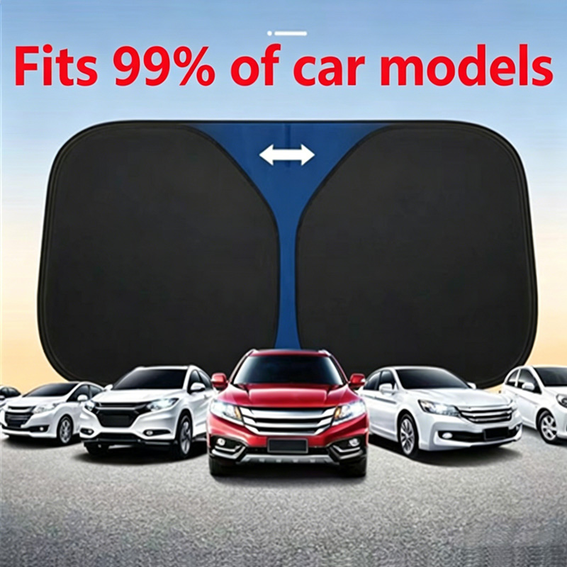 Car Windshield Sunshade, Foldable UV Protection Front Window Sun Visor, Blocks Sunlight & Heat, Protects Interior, Fits Most Vehicles