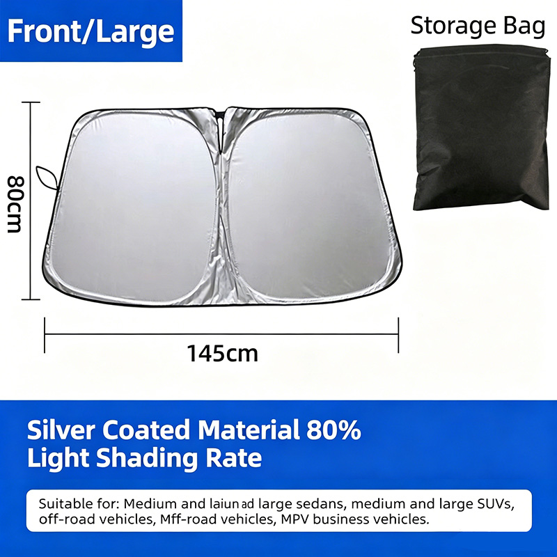 Car Windshield Sunshade, Foldable UV Protection Front Window Sun Visor, Blocks Sunlight & Heat, Protects Interior, Fits Most Vehicles