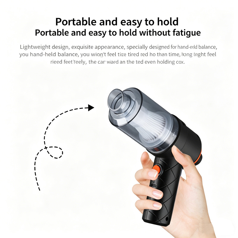 Wireless Handheld Car Vacuum Cleaner, 120W Powerful Suction, Rechargeable, Wet & Dry Use for Car and Home Cleaning