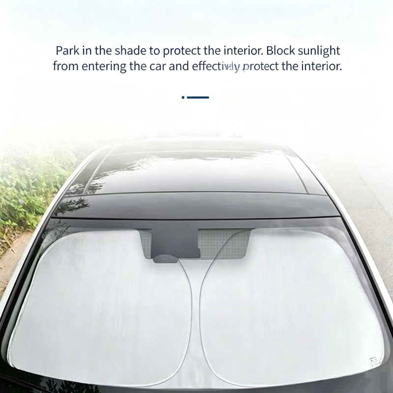 Car Windshield Sunshade, Foldable UV Protection Front Window Sun Visor, Blocks Sunlight & Heat, Protects Interior, Fits Most Vehicles