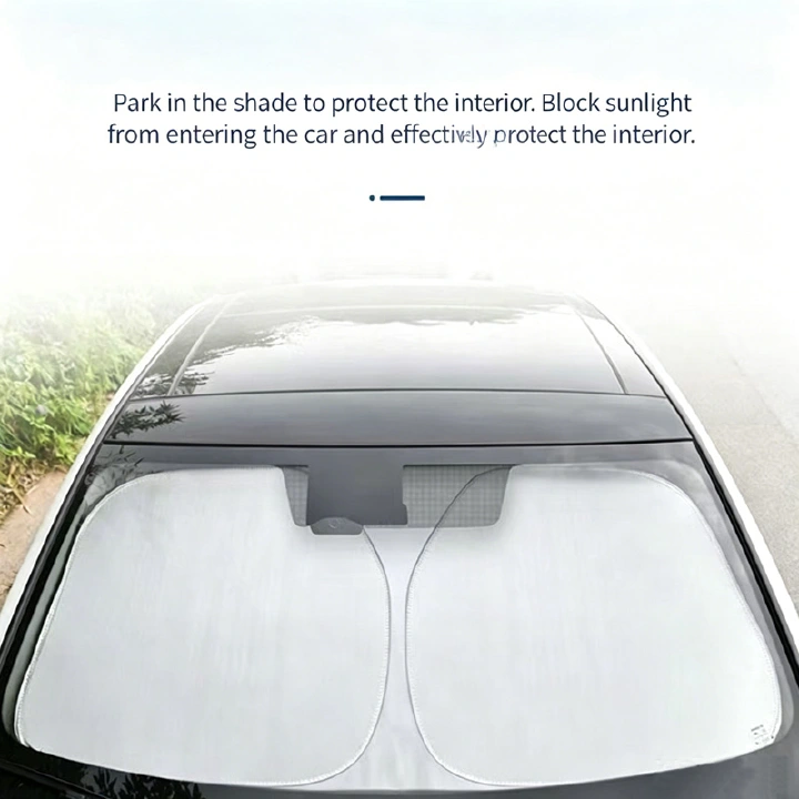 Car Windshield Sunshade, Foldable UV Protection Front Window Sun Visor, Blocks Sunlight & Heat, Protects Interior, Fits Most Vehicles