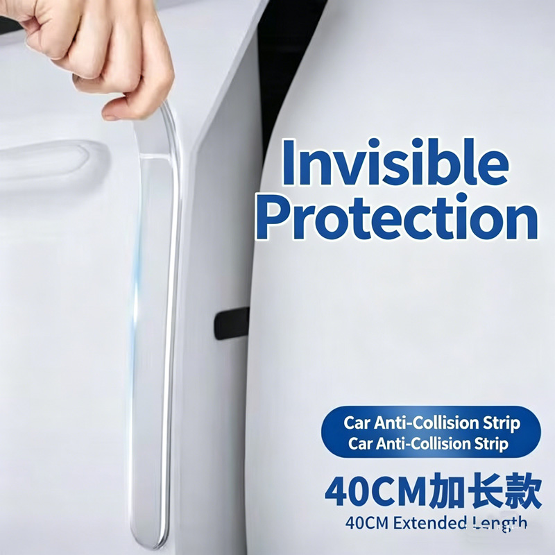 Invisible Car Door Anti-Collision Strips, Door Edge Protection to Prevent Bumps and Scratches, Rearview Mirror Protective Adhesive Strips,  Universal Fit