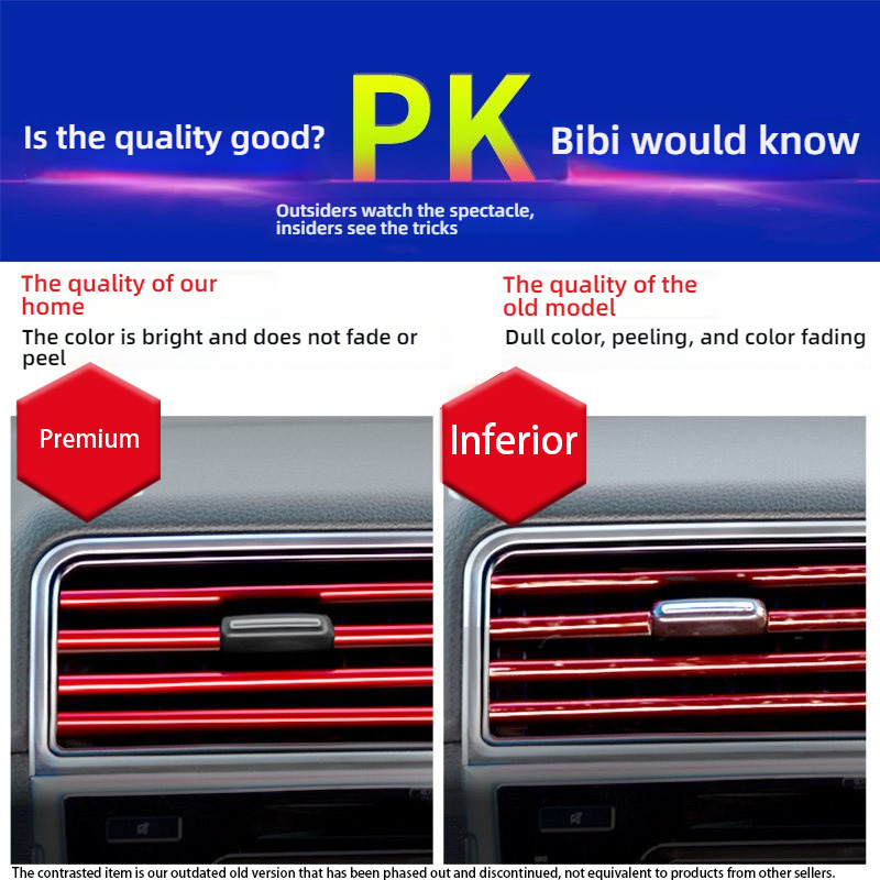 U Shape Electroplated Car Air Vent Decorative Strip, DIY Cuttable Auto Air Outlet Molding Trim, Anti-Aging Soft PVC Interior Modification Accessory, Universal Fit Horizontal Air Vents Only